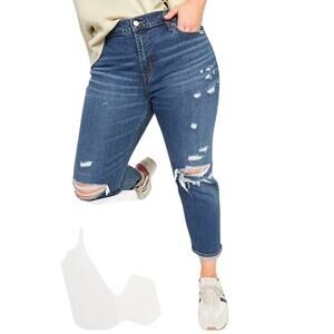 Old Navy Boyfriend Mid-Rise Distressed Ankle Denim Jeans Plus Women Sz 30